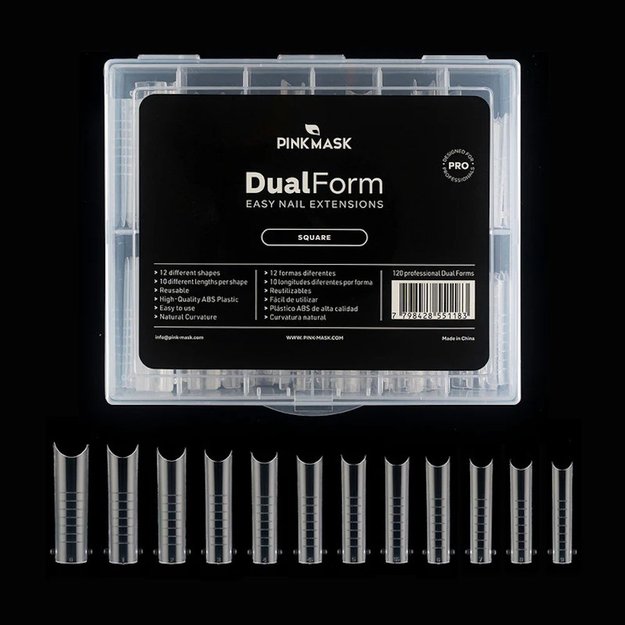 Imagen de Tips Dual System Pink Mask Dual Form Square
