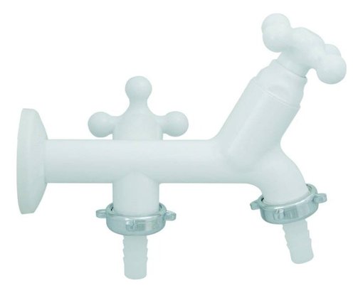 Imagen de CANILLA PARED CON CONEXION P/MAQUINA LAVAR ABS BLANCO  VIQUA