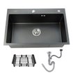 Imagen de Pileta simple 60x45x23 acero inox negra dream DMC