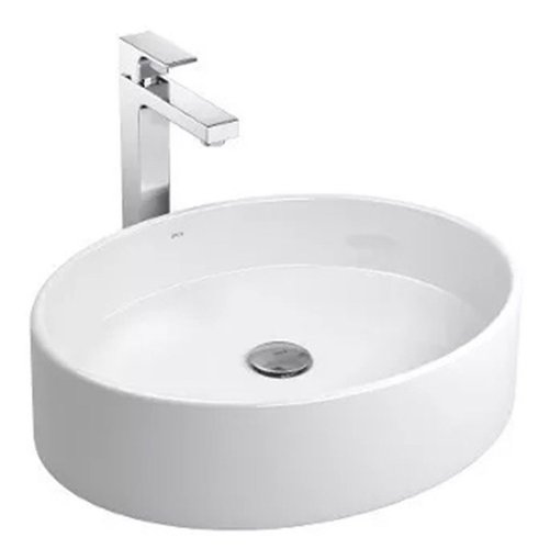 Imagen de Lavatorio apoyo oval 50X41 L93 blanco DECA