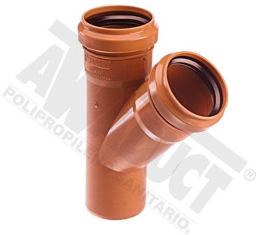 Imagen de RAMAL 45º MH 110 X 63  POLIPROPILENO NEGRO JE RIGID