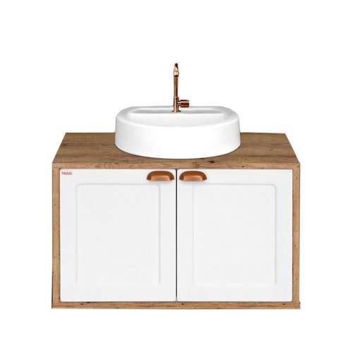 Imagen de Mueble 2 puertas 78cm MDF sin bacha Creta rustico blanco FABRIBAM