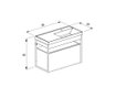 Imagen de Mueble cajón 80x38x60cm con bacha blanco colgar Flow CELITE