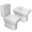 Imagen de Juego de loza Axis (inodoro con mochila dual a 25 cm y bidet) blanco Axis DECA