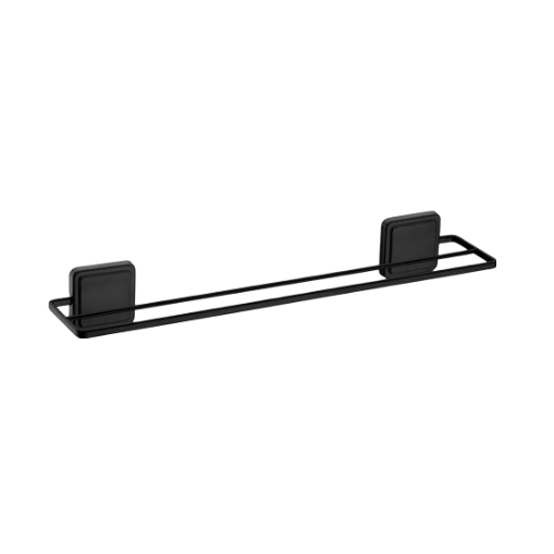Imagen de Toallero barra doble 45cm adhesivo negro mate FUTURE