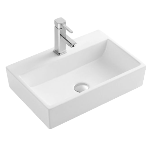 Imagen de Lavatorio apoyo rectangular 52x36x12 blanco DMC