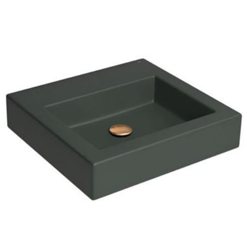 Imagen de Lavatorio de apoyo rectangular 43x45 verde mate DECA