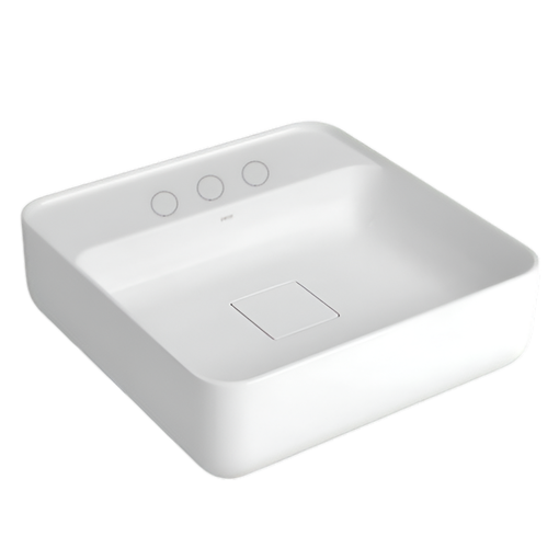 Imagen de Lavatorio apoyo cuadrado 40x40x13,3 L 11040M c/mesada blanco DECA