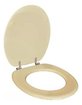 Imagen de Tapa de inodoro universal ovalada beige (crema) de MDF con herrajes metálicos DMC