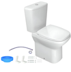 Imagen de Kit Flex inodoro + cisterna + tapa + conexiones blanco DECA