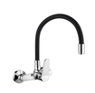 Imagen de GRIFO COCINA PARED PICO ALTO FLEXIBLE NEGRO A 20cm Cromo MURDOCK