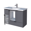 Imagen de Mueble colgar vanitory Orquidea MDF 80 cm gris con lavamanos blanco Cozimax