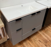Imagen de Mueble colgar vanitory Orquidea MDF 80 cm gris con lavamanos blanco Cozimax