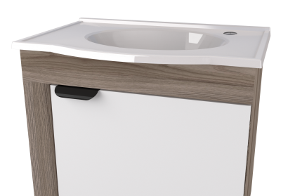 Imagen de MUEBLE COLGAR VANITORY JASMIN BLANCO/TAMARINDO 60cm CON LAVAMANOS BLANCO COZIMAX