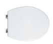Imagen de Tapa de inodoro universal ovalada blanca de MDF con herrajes cromados Aryart