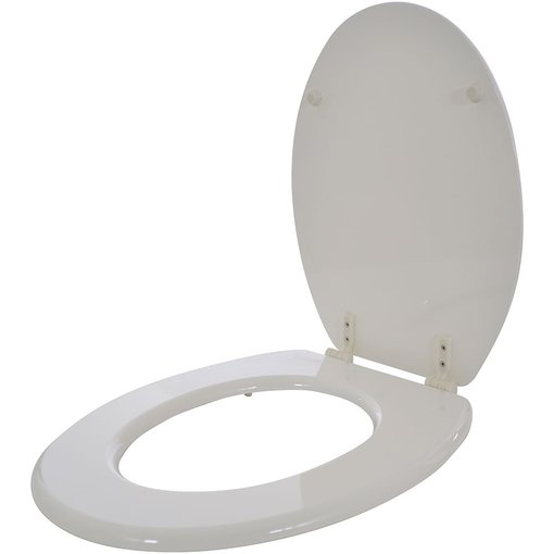 Imagen de Tapa de inodoro universal blanca de MDF con herrajes plásticos DMC