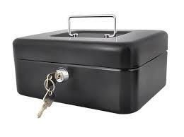Imagen de CAJA METALICA SEGURIDAD CON LLAVE NEGRA-HC66005 20CM  -JT200