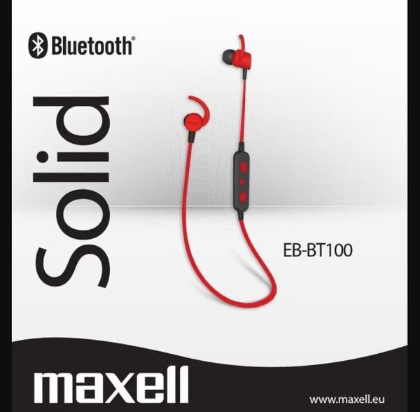 Imagen de AURICULAR BLUETOOTH SOLID EARPHONE MAXELL-  EB-BT100-ROJO