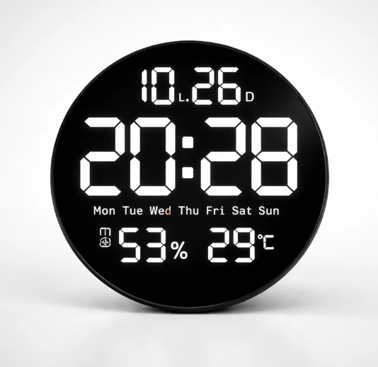 Imagen de RELOJ DE PARED DIGITAL REDONDO LED SM602 26CM DIAMETRO