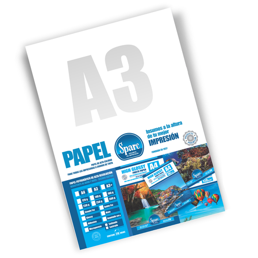 Imagen de PAPEL FOTO A3 -180 g - UNA FAZ GLOSSY PREMIUM - 20 HOJAS