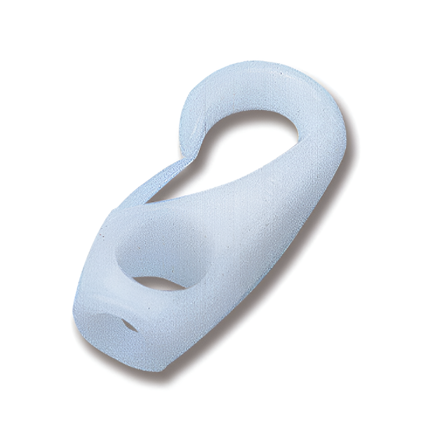 Imagen de Gancho plástico blanco para elástico 4mm