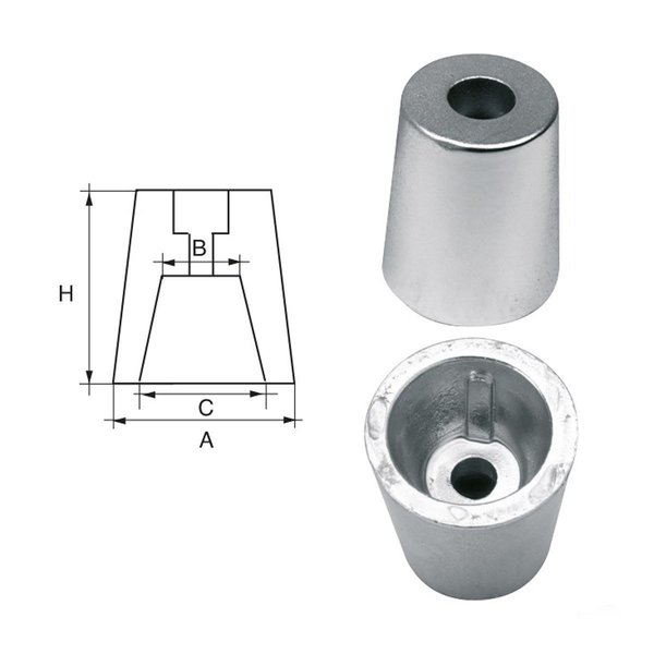 Imagen de Conodo de zinc tope de hélice Benetau 225
