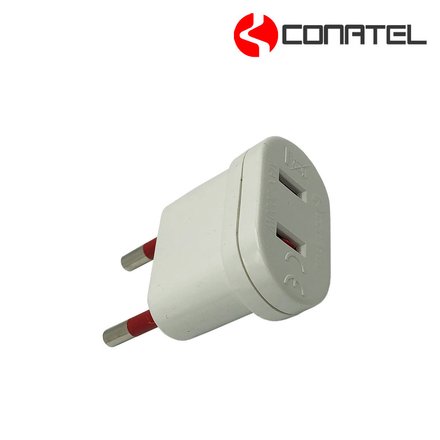 Imagen de ADAPTADOR Toma Americana a Ficha s/t Blanco CONATEL/VIVION