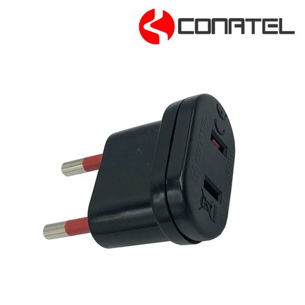 Imagen de ADAPTADOR Toma Americana a Ficha s/t Negro CONATEL/VIVION