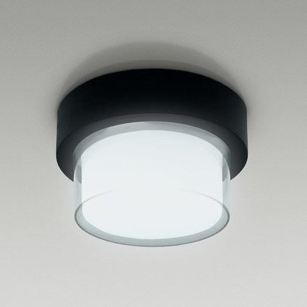 Imagen de APLIQUE 15w Led Red. c/Base Frio Negro 17cm Ø / H:10cm