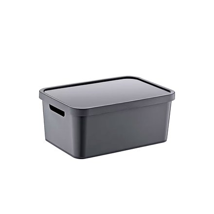 Imagen de CAJA Organizadora Plastica c/Tapa Gris 26x18x11cm h