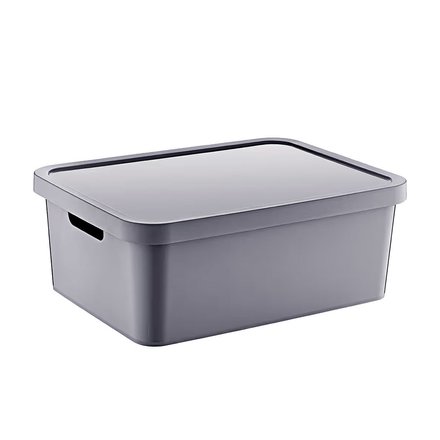 Imagen de CAJA Organizadora Plastica c/Tapa Gris 28x37x14cm h