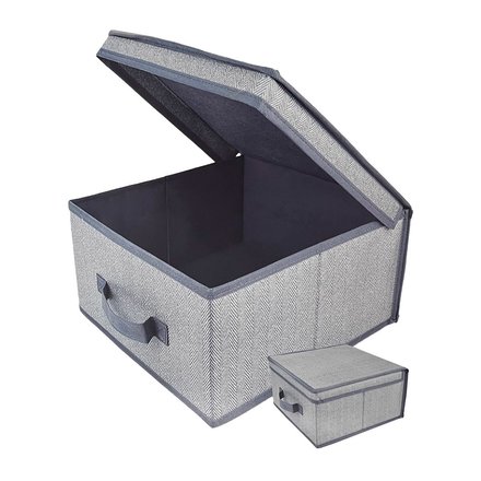 Imagen de CAJA Organizadora c/Tapa y Tirador Gris 30x30x16cm h