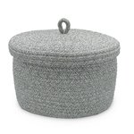 Imagen de Cesto Organizador con Tapa Gris Grande Ø26x17cm H