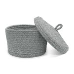 Imagen de Cesto Organizador con Tapa Gris Grande Ø26x17cm H