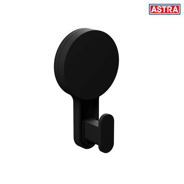Imagen de PERCHA Negra con Ventosa Adhesiva Astra Ø6x11.5cm H