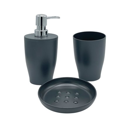 Imagen de Set de Baño 3 Piezas Plastico Gris