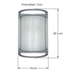 Imagen de TORTUGA 1xE27 Reja Gris Alum/vid 18X26.5 /12cm h