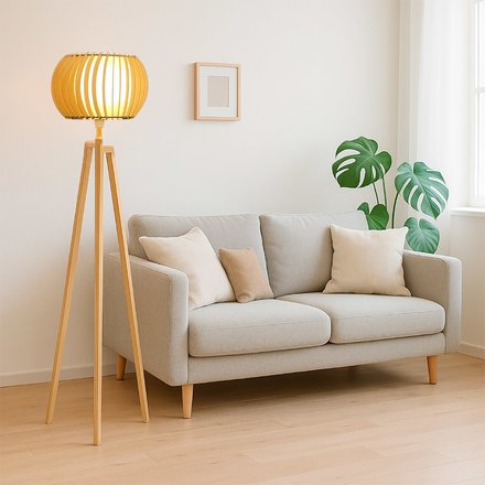 Imagen de LAMPARA Pie Tornado Tripode Artesanal 149cm H