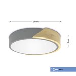 Imagen de PANEL LED 12W Frio Gris-Madera Ø23cm