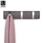 Imagen de PERCHERO Flip 3 Ganchos Grafito/Gris UMBRA 30x6/3cm