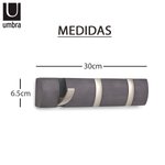 Imagen de PERCHERO Flip 3 Ganchos Grafito/Gris UMBRA 30x6/3cm