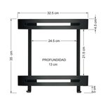 Imagen de REPISA Doble Toronto Aluminio Negro 32x12.5x35cm