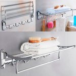 Imagen de TOALLERO Repisa Hotel Plegable Zinc Cromado 60x14x25cm Prof