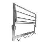 Imagen de TOALLERO Repisa Hotel Plegable Aluminio Natural 56x14x21cm Prof.