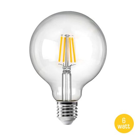 Imagen de LÁMPARA LED Globo Vintage Incoloro 6w E27-G95 Cálida