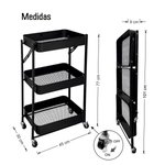 Imagen de CARRITO Auxiliar plegable Negro 45x30x77cm