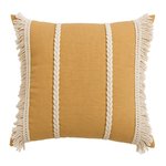 Imagen de ALMOHADON con Trenzas y Flecos Beige 45x45cm