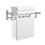 Imagen de TOALLERO Repisa Hotel Plegable Aluminio Natural 56x14x21cm Prof.