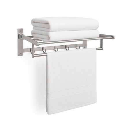 Imagen de TOALLERO Repisa Hotel Plegable Aluminio Natural 56x14x21cm Prof.