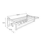 Imagen de TOALLERO Repisa Hotel Plegable Aluminio Natural 56x14x21cm Prof.